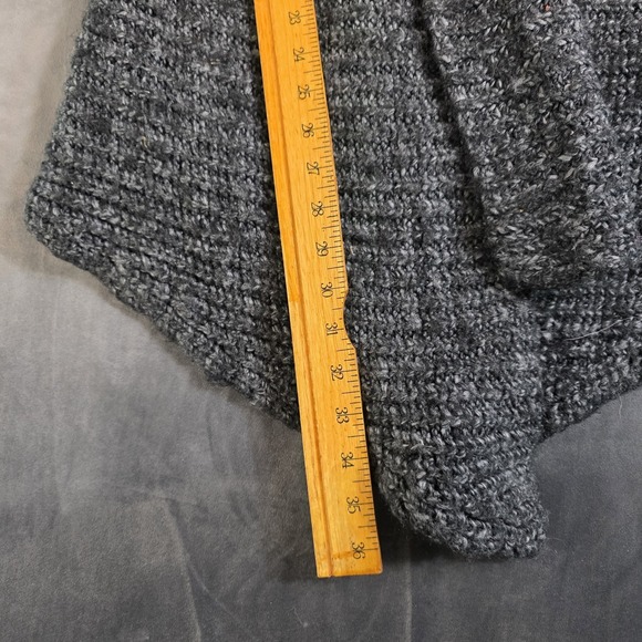 Express XL Gray Wool Acrylic Shawl Collar Open Front Long Knit Cardigan Sweater - Picture 6 of 7